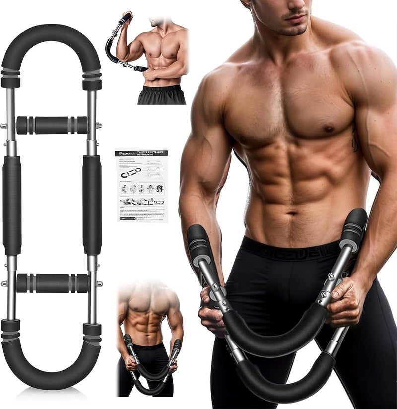 SakerPlus Twister Arm Trainer, Adjustable Spring Chest Expander and Forearm Strengthener, Triceps, Biceps, Shoulder, Back & Thigh Workout bar Equipment, Portable Upper Body Exerciser for Home Fitness - Image 1